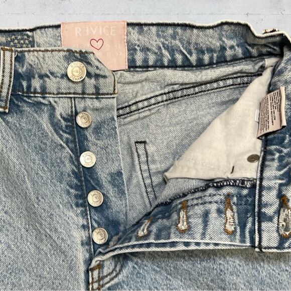 Revice Button Fly Acid Wash High Rise Ex Boyfriend Jean Size 25] - Picture 4 of 11